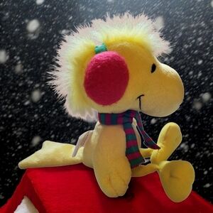 Hallmark Christmas Holiday Peanuts Woodstock Plush Earmuffs Scarf Stuffed Toy